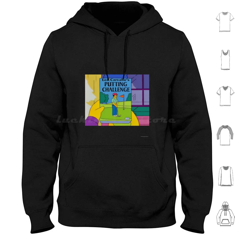 Lee Caravallo's Putting Challenge Hoodies Long Sleeve Lee Caravallo Putting Challenge Bart Marge Homer Game Console