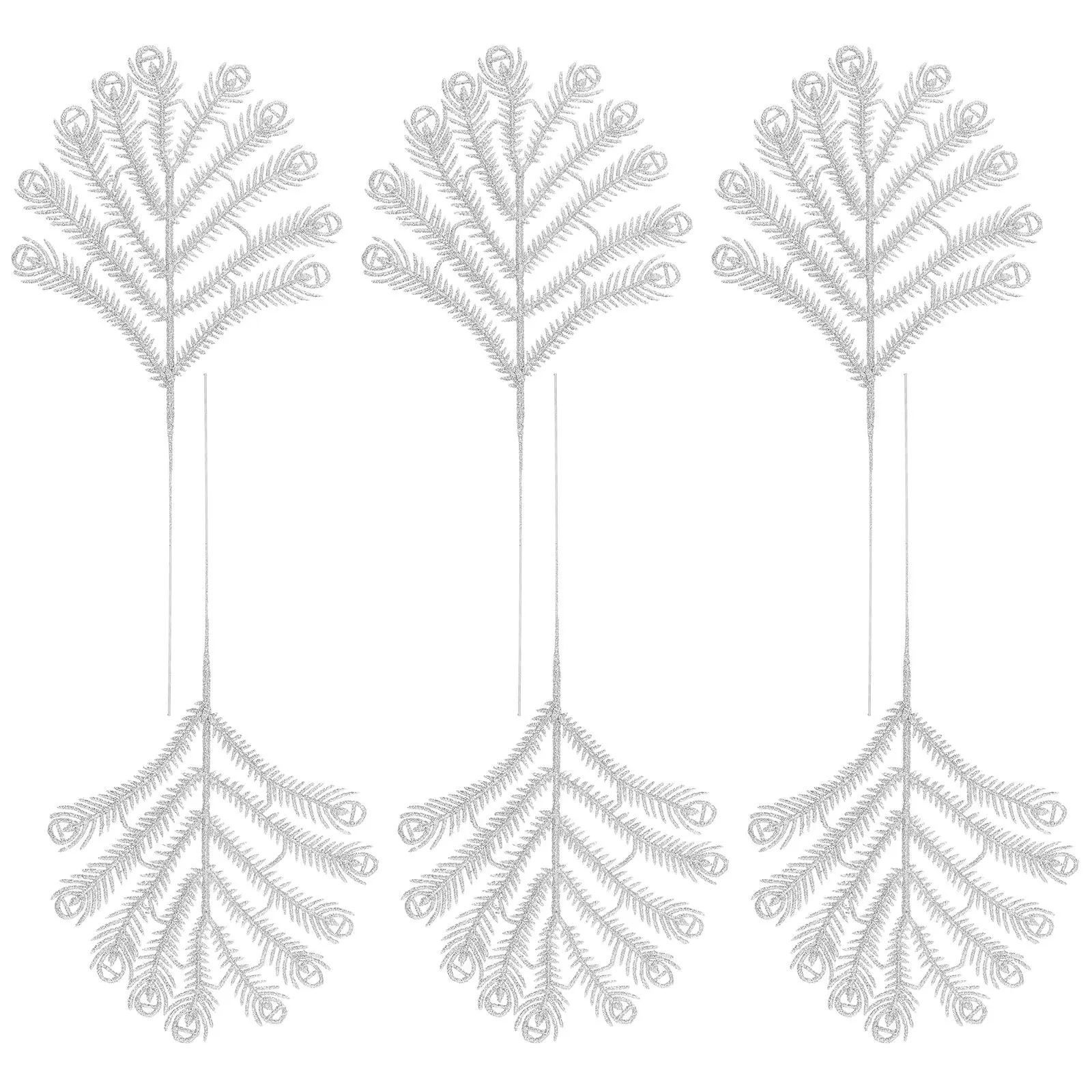 

6Pcs Christmas Leaf Ornaments Glitter Decorative Xmas Tree Pendants Party Hanging Decor Festive Home Decoration