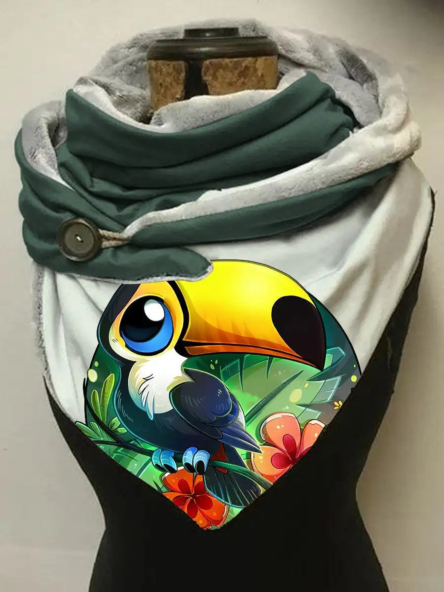 Toucan Art Warm Fleece Casual Scarf And Shawl for Women