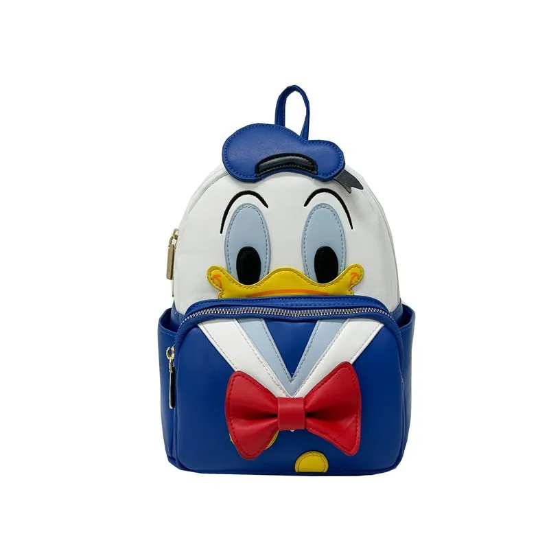 

Disney Stitch Donald Duck Backpack PU Leather School Bag Cute Cartoon Large Capacity Travel Daypack for Women Teens Girls