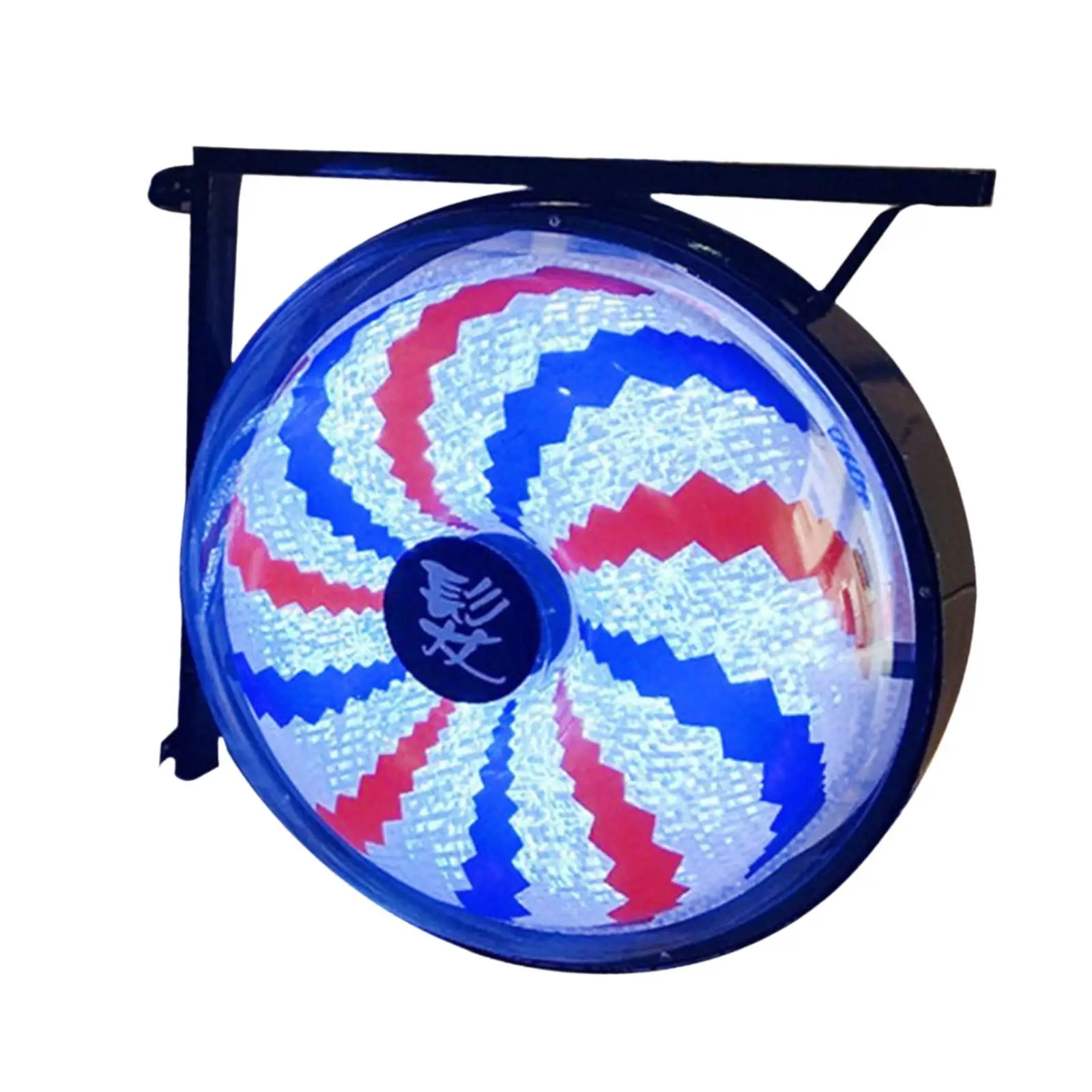 Round Barber Pole Light Colorful Barber Shop Sign LED Outdoor Hanging