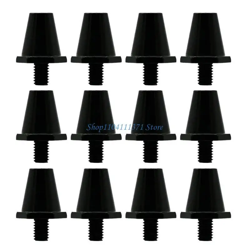 P9FC 12Pcs Football Shoe Replacement Spikes 11mm/13mm/15mm Quality Football Shoe Studs for 5MM Threaded Football Soccer Shoes