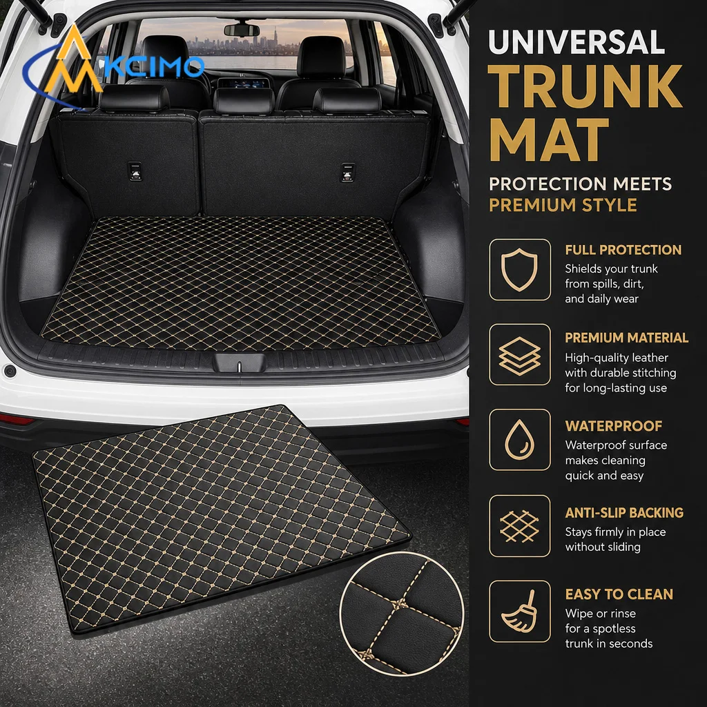 KCIMO 1PC Auto Trunk Cargo Mat 1Pc Waterproof Anti-dirty Boot Liner Wear Resistant Rear Cargo Floor Protector For Most Vehicles