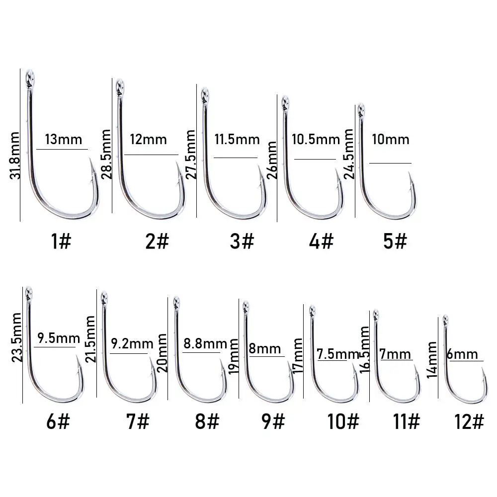 Hook Double Back Barbed Anti-rust Sharp Long Shank Fishing Hook High Carbon Steel Offset Narrow Bait Hook Barbed Fishhook