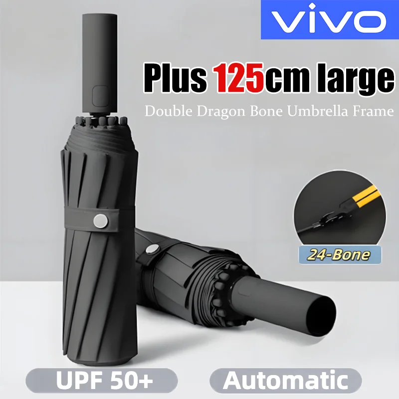 

VIVO Automatic Umbrella 24 Bone Solid Color Light Collapsible Large Format Outdoor Waterproof Sunshade Uv Protection Umbrella