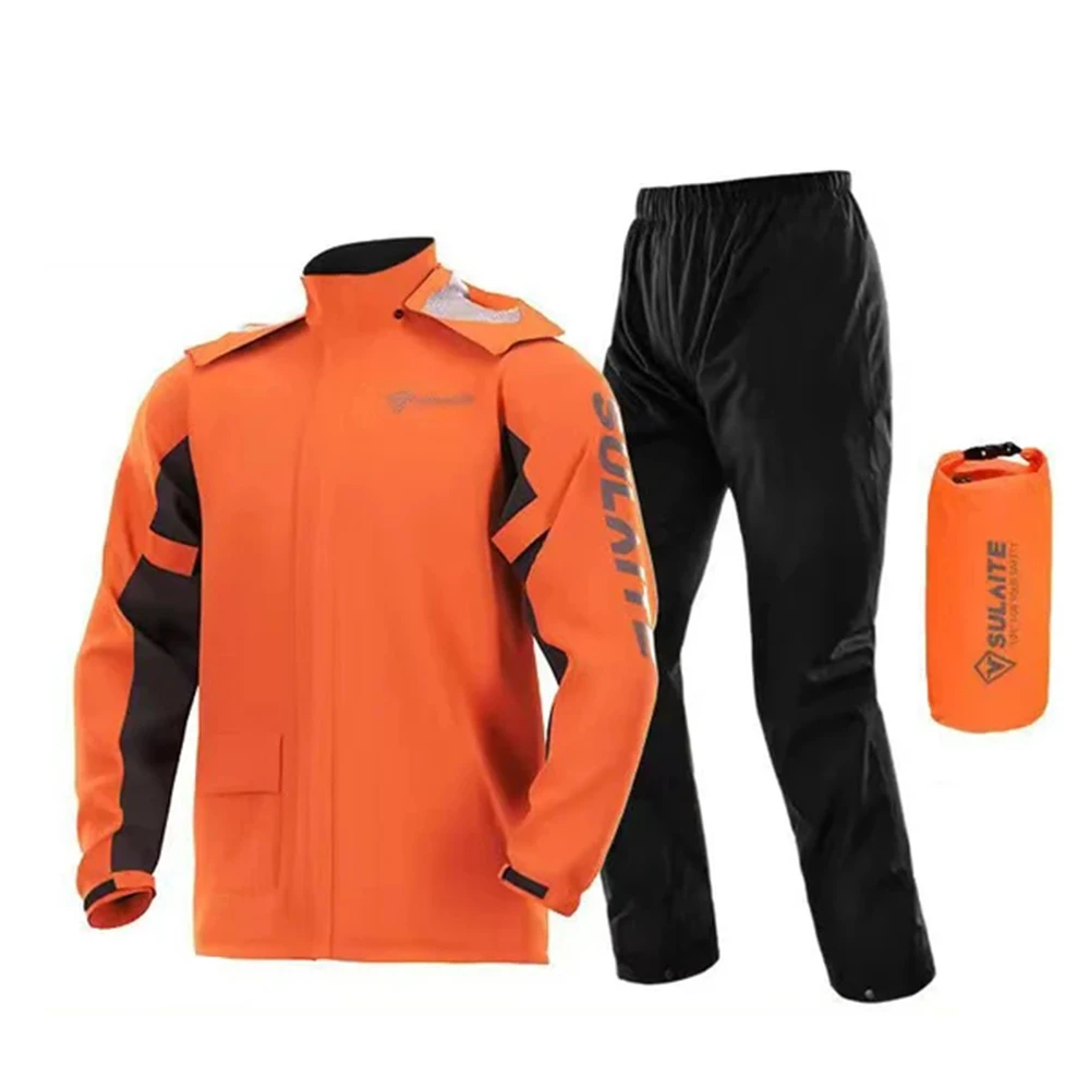 SULAITE Motorcycle Waterproof Clothing Rainy Days Reflective Raincoat Set Motorcyclis Breathable Comfortable Ultra-thin Raincoat