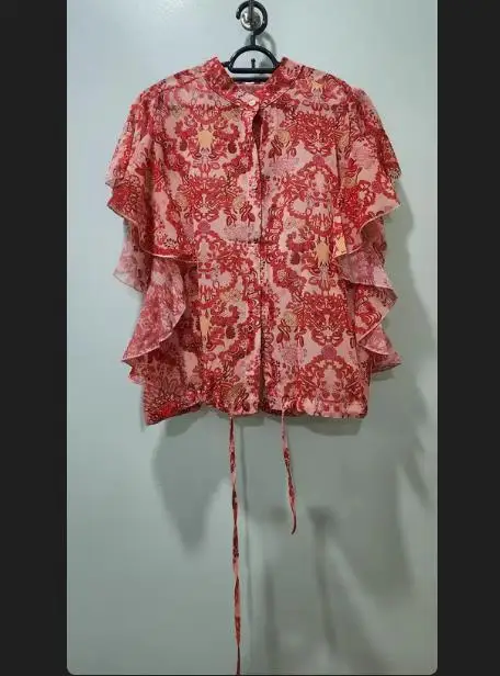 camisas florales de manga corta blusas de flores rojas para mujer