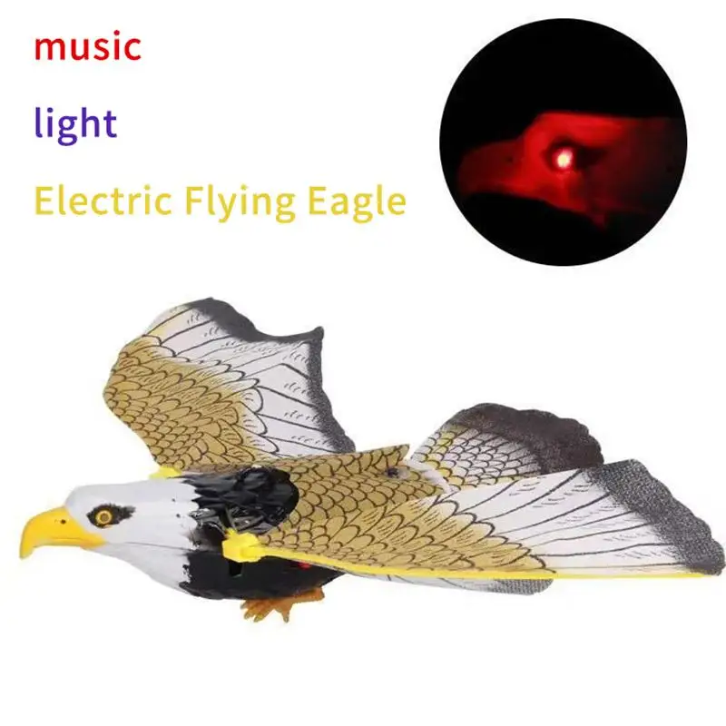 Electric Flying Eagle Toy Bionic Flapping Wings Warm Glowing Light Vivid Music Creative Gift for Boys Girls Aged 3+