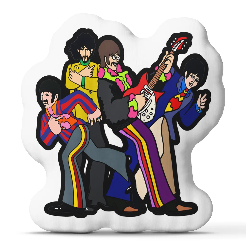The Beatles Shaped Throw Pillow Cartoon Rock Band Cushion Irregular Stuffed Decorative Pillow for Sofa Music Lover Gift Home