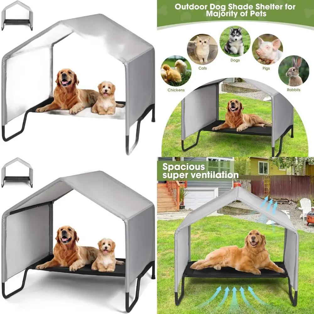 

Водонепроницаемый уличный домик для собак 42 дюйма с приподнятым лежаком, подходит для всех пород, для домашних животных и мелких животных, серый