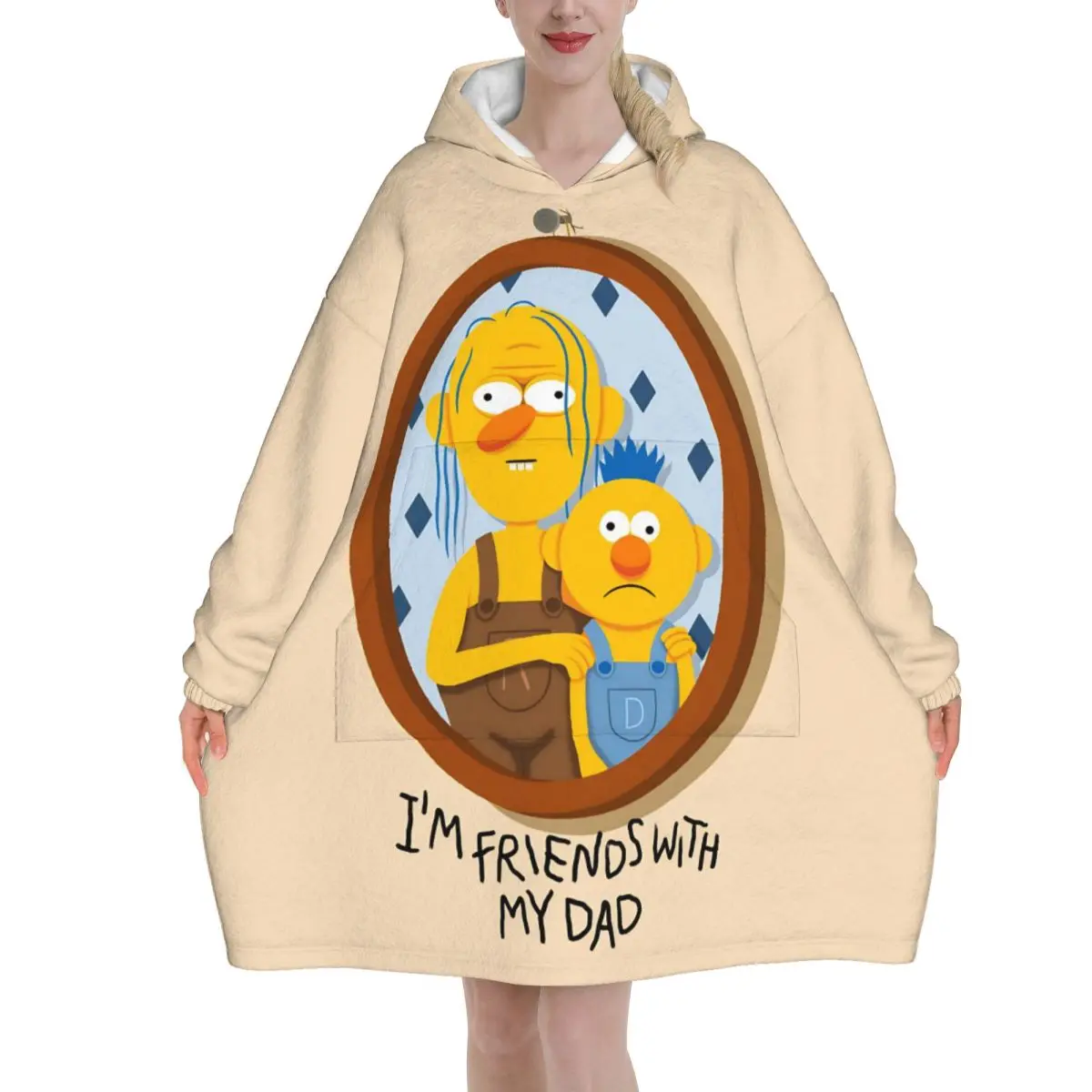 Don't Hug Me I'm Scared Blanket Hoodie Oversized Wearable Sweatshirt Blanket Warm Gifts for Women Girls Girlfriend