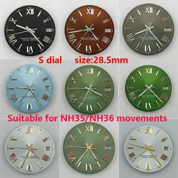 High Quality 28.5mm NH35 dial S dial dial watch hands suitable for NH35/NH36 movement watch accessories repair tool