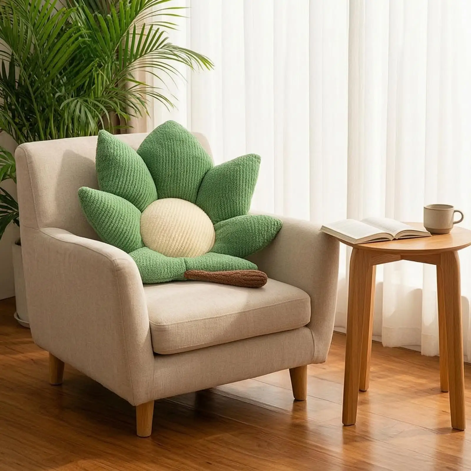 Maple Leaf Cushion Plush Stuffed Seat Cushion Decorative Pillow for Chair Sofa Floor Cushion Cozy Home Autumn Accent