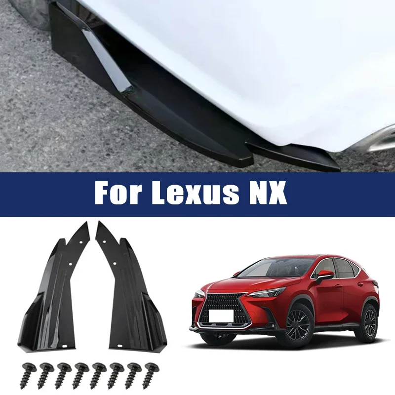 

2pcs Car Rear Bumper Spoiler Lip Carbon Fiber Wing Trim Anti-crash Diffuser Side Skirt Wrap Angle Splitter For Lexus NX