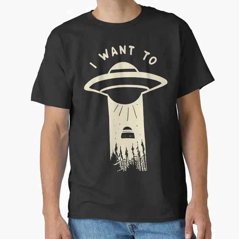 I want to believe Vintage Sci fi tv series The X Files Gift t shirt 1104 Retro Alien movie Graphic clothes All size tops S-6XL