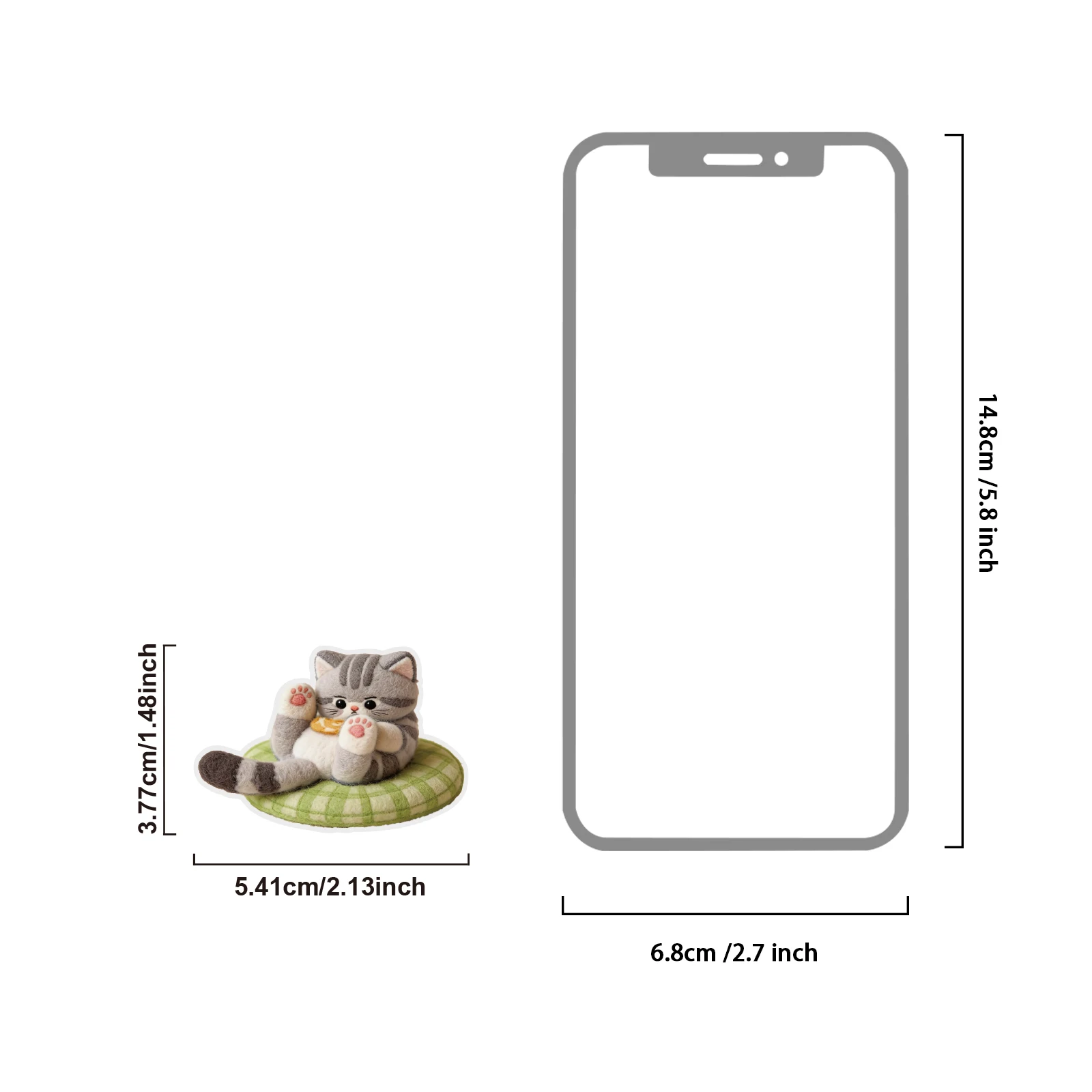 Etori Life 15Pcs Healing Felt Style Multi-Shaped Tabby Cat Journal Stickers Pet Guka Base Stickers Suitable for Laptops, Phone Backs, Handbags, Notepads, Budget Books, Pencil Cases, Pen Holders, Postcards and Envelopes, Helmets, Bicycles, Craft Scrapbook Supplies, Office Decor Accessories, Student Gift Paper Bags, Cute Aesthetic, Back-To-School Season, Cycling Decals