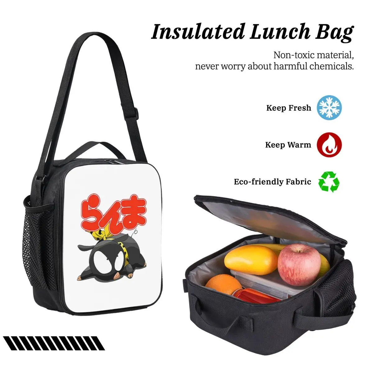 P Chan Ranma Backpack Student Boys Girls BookBag School Bag Laptop Shoulder Bags 3ps Insulated Lunch Bag Pencil Case