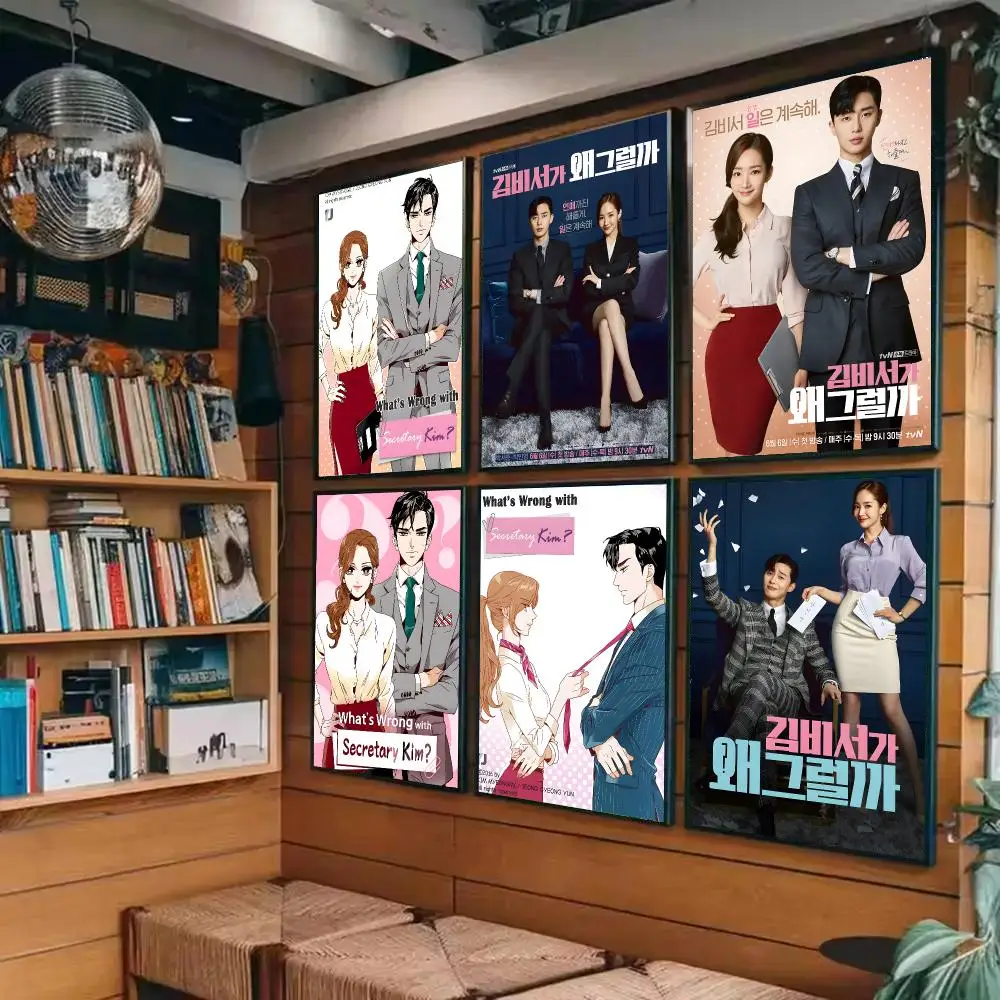 What's Wrong With Secretary Kim Poster Sticky Painting Prints Wall Art Waterproof Home Living Bed Room Bar Cafe Aesthetic Decor