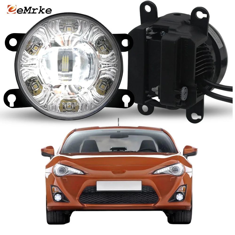 لتويوتا 86 GT86 سليل FR-S 2012 2013 2014 2015 2016 LED أضواء الضباب DRL Dot. عیسوي. E-mark E4 18W مصباح قيادة الضباب للسيارة 2 قطعة #1