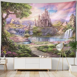 Fantastic and Beautiful Magic Forest Castle Fairy Tale World Theme Landscape Curtain Art Decoration Room Living  Tapestry