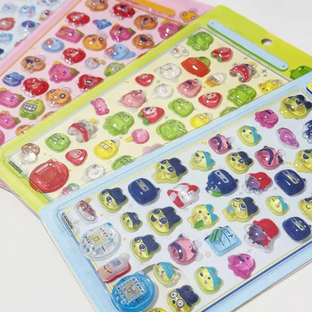 ل Tamagotchi ملصقات ثلاثية الأبعاد تنقش الملمس الكرتون ملصق مزخرفة تنوعا DIY بها بنفسك الحنين الرقمية الحيوانات الأليفة موضوع الديكور