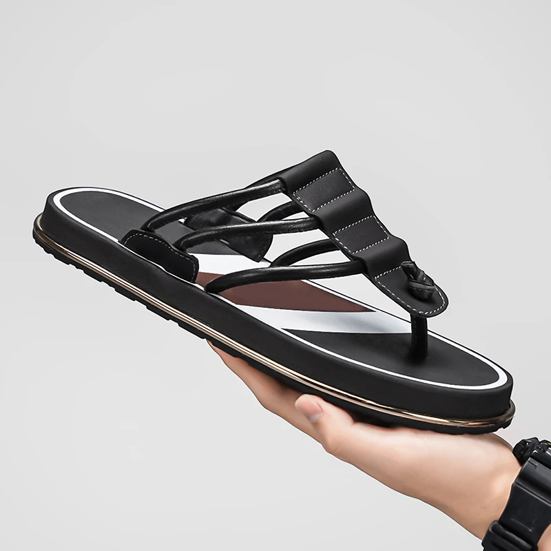 

Summer Male Home Slides Smooth Comfort Surface Non Slip Sole Lightweight Open Toe Slippers for Bedroom Living Room Use