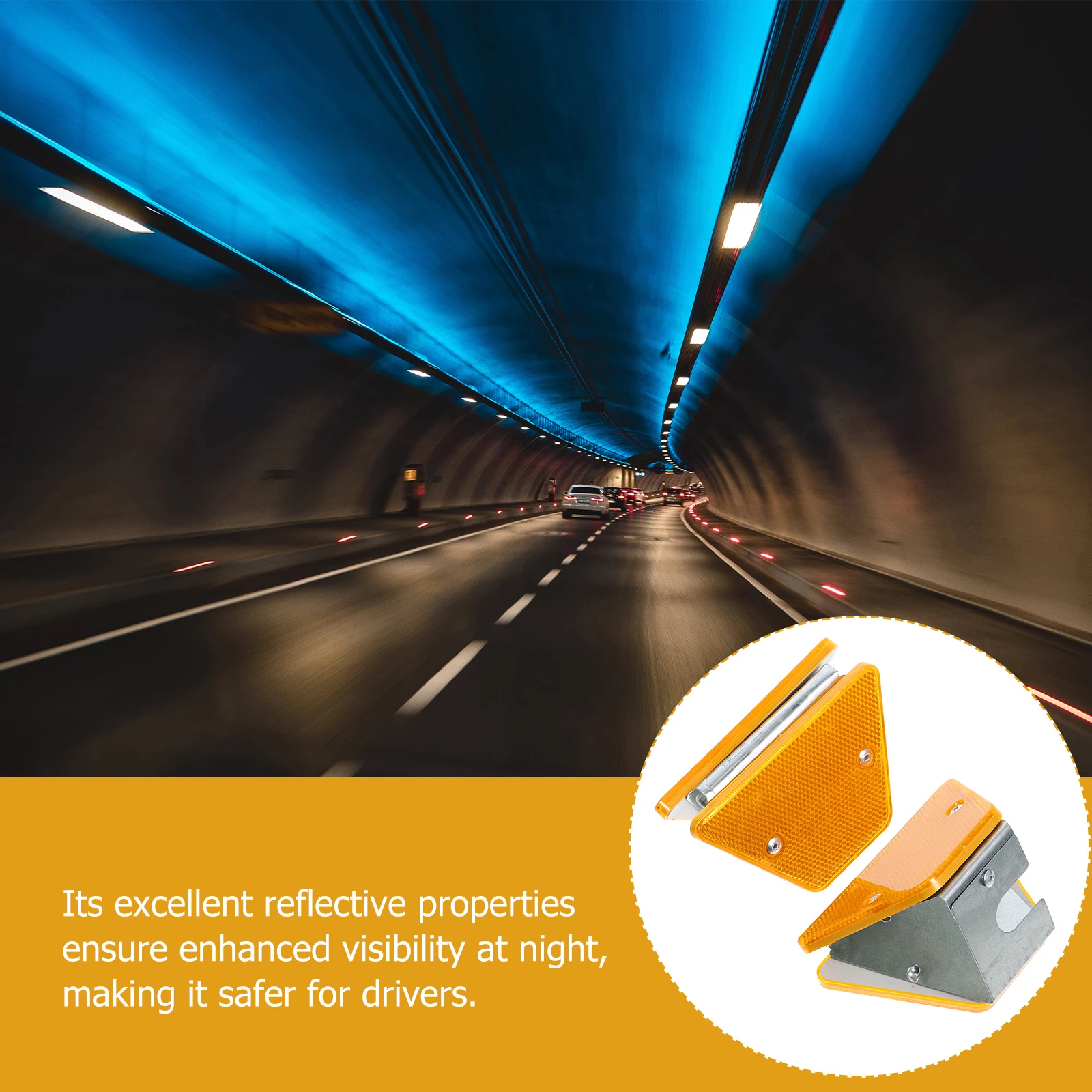 

2pcs Reflective Delineators Road Reflector Driveway Markers Rectangle Pavement Marker Safety Signs Traffic Reflectors