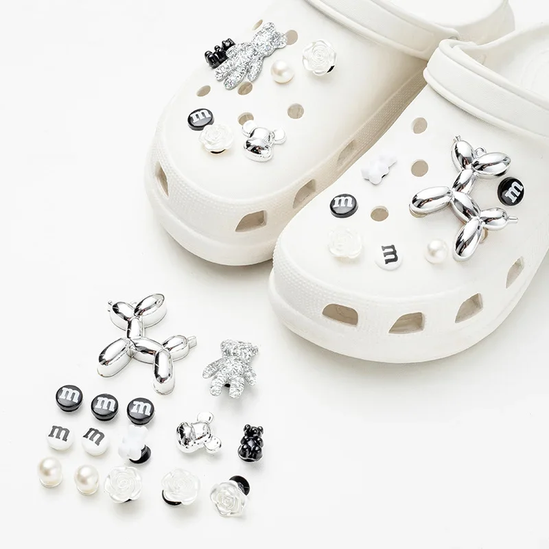 Breloques de chaussures tendance pour enfants, ours transparent mignon bricolage, poignées amovibles, décoration pour trou, accessoires de charme de chaussure, cadeau pour filles