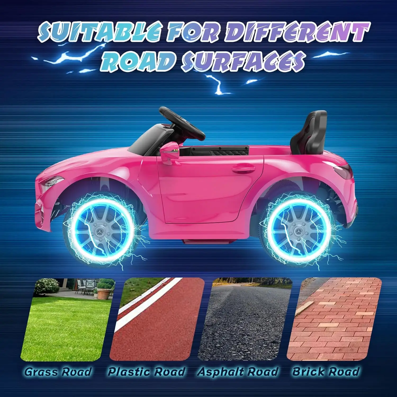 350 12V Ride On Car Truck para crianças, passeio elétrico em brinquedos com controle remoto para pais, suspensão de mola, rodas elétricas para meninas com B