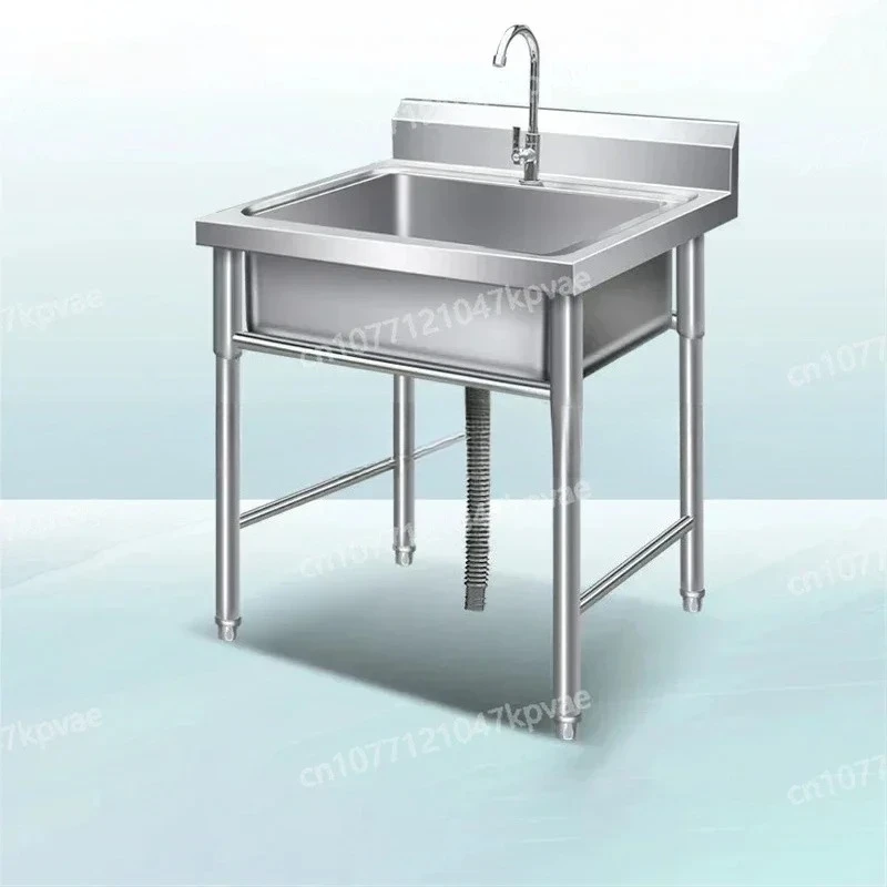 Floor Standing Stainless Steel Commercial Kitchen Sink With Bracket Multi Size Washbasin Kitchen Accessories