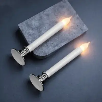 2 قطعة الشموع الإلكترونية قسط مادة PP LED مصباح مضيئة لحفل زفاف الكنيسة مهرجان الديكور LED مصباح