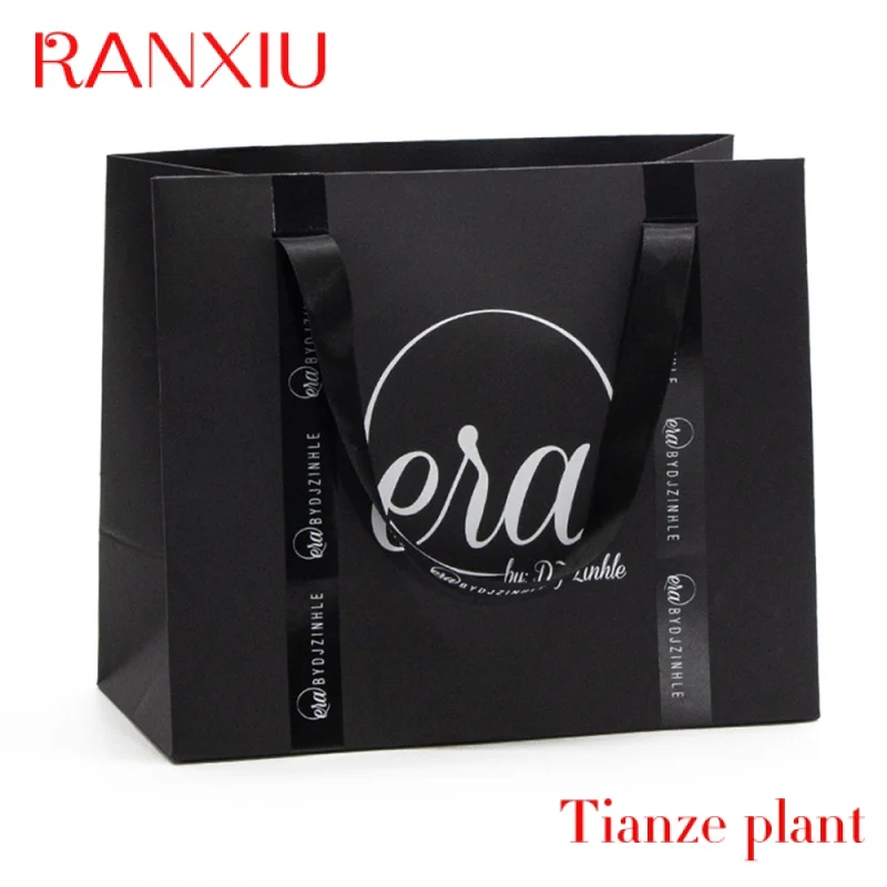 Custom Customized Printed Paper Bags Pink Black Luxury Gift Packaging Bags Clothes Shopping Bag With Your Own Logo