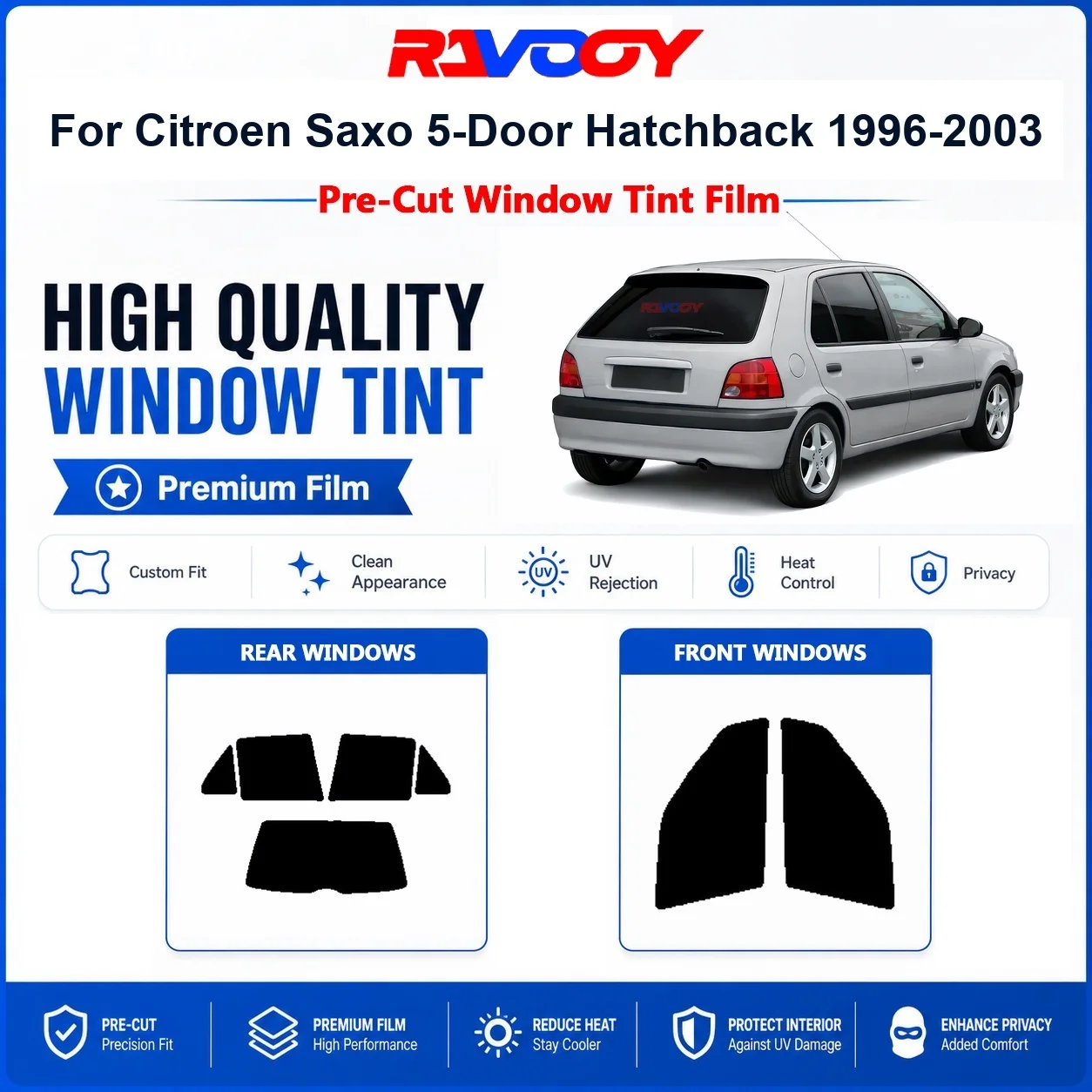 premium-pre-cut-window-tint-for-citroen-saxo-5-door-hatchback-1996-2003-front-rear-windows-uv-heat-rejection-privacy-film