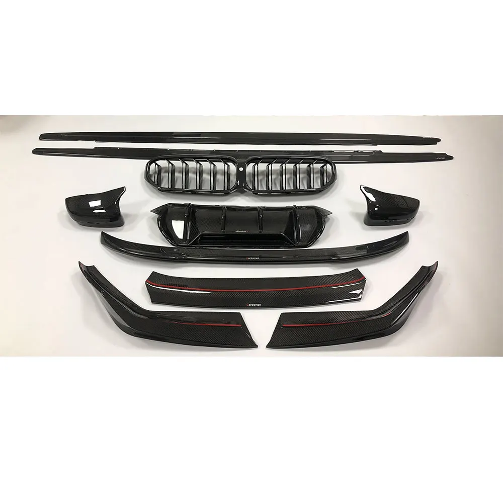 

LCI Style Carbon Fiber Bodykit Front Lip side Skirt grille spoiler diffuser mirror Cap for bmw F90 M5 2022-2023