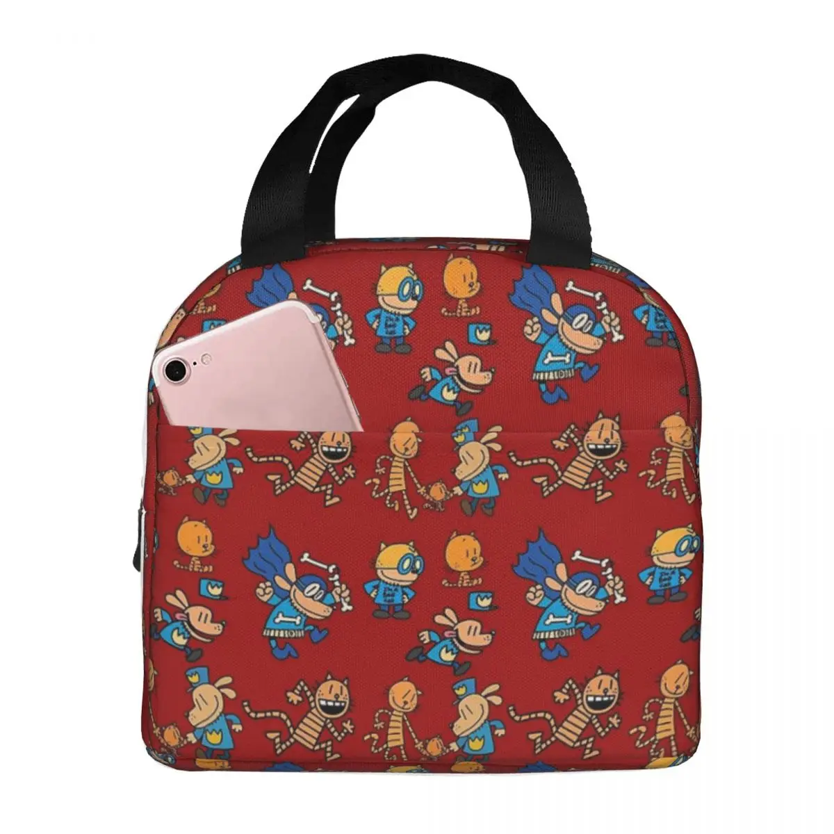 

Dog Man, Petey, Lil Petey Combo Set Pack Lunch Bags Insulated Bento Box Portable Lunch Tote Picnic Bags Cooler Thermal Bag