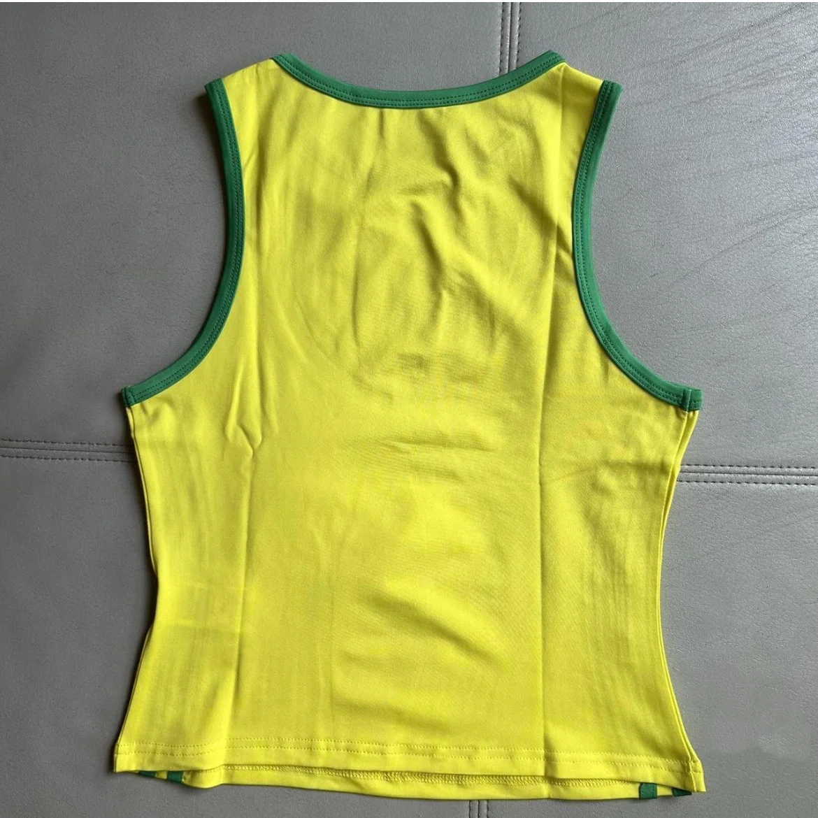 2024 Women's Tank Top Brasil Embroidery Letter Vest Female Summer Y2k Clothing Crop Tops Yellow Casual Short Tight Sport Tops