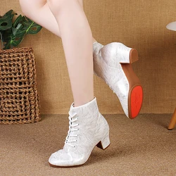 Women Dance Shoes Latin Ballroom Dance Shoes Modern Boots Women Tango Shoes Dance Sneaker For Ladies Heeled 3.5cm-5cm