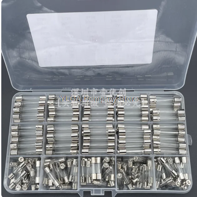 15 types of 250 glass fuse tubes 5 * 20 mixed box 6 * 30mm 0.5A1A3A6A8A15A30A 250V