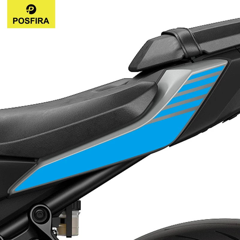 POSFIRA Motorcycle Rear Seat Panel Sticker Vinyl Decals for Yamaha MT07 MT 07 MT-07 2025 Motorbike Decoration Accessories