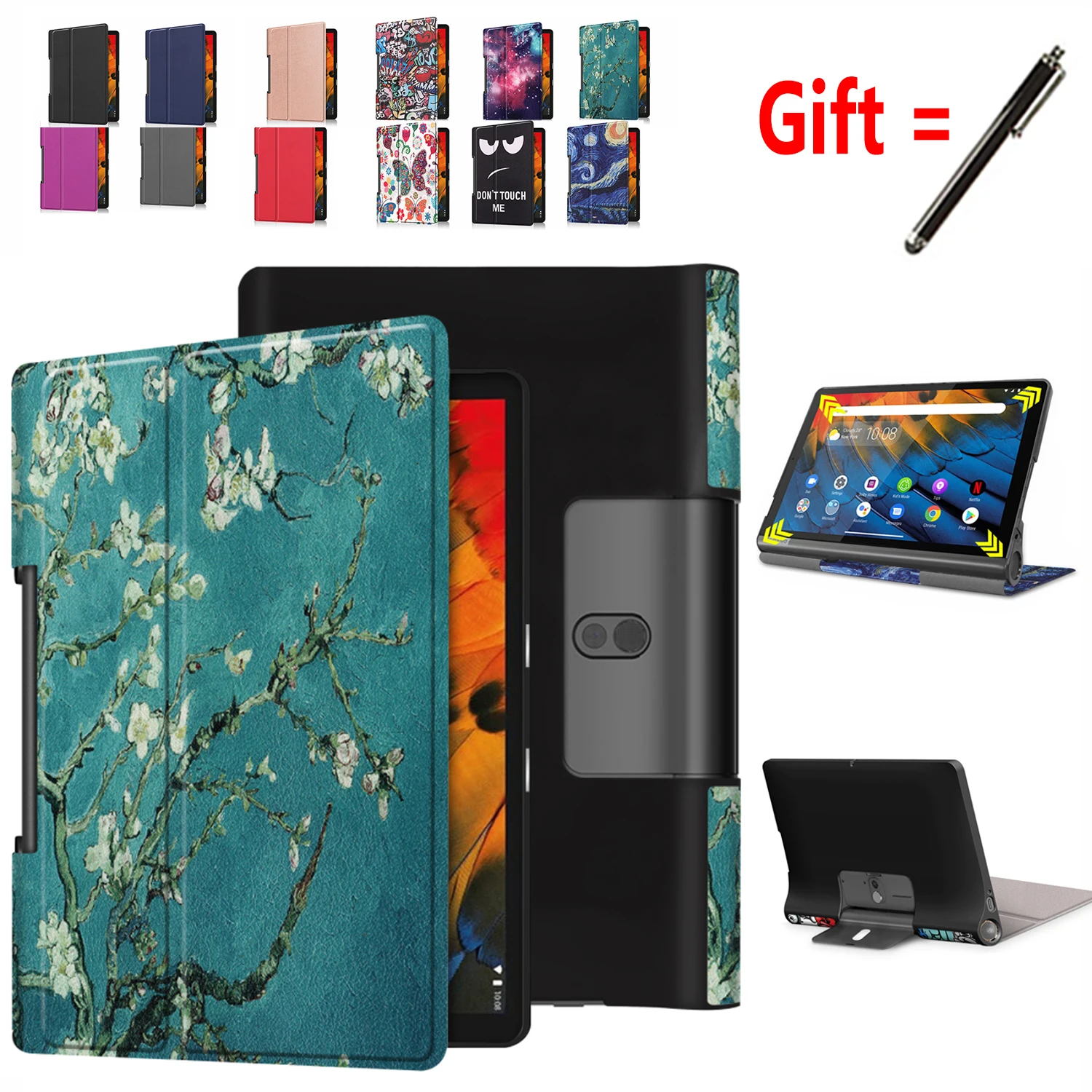 

Case for Lenovo Yoga Tab5 YT-X705 10.1inch Cover Folio Pu Leather Stand Smart Tablet Case for Yoga Tab5 YT-X705 10.1 Capa +Pen