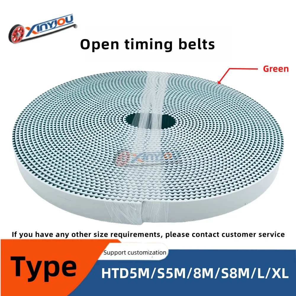 

Ремень зубчатый открытый HTD5M/S5M/8MS8M/L/XL из зеленого полиуретана со стальным сердечником, ширина 10/15/20/25/30/40/50 мм, 1 метр