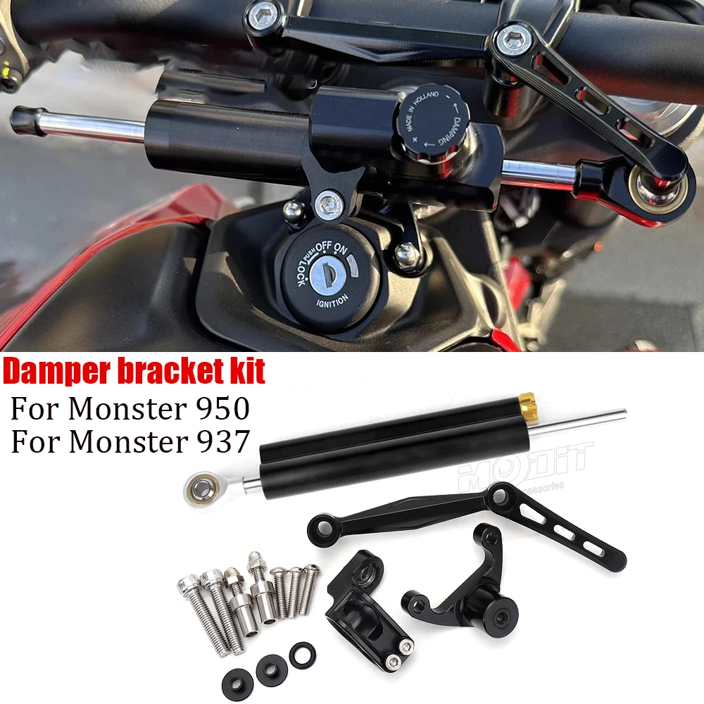 For Ducati Monster 950 Monster937 2021 2022 2023 New Motorcycle Steering Stabilizer Damper and Bracket Kit Mount Support