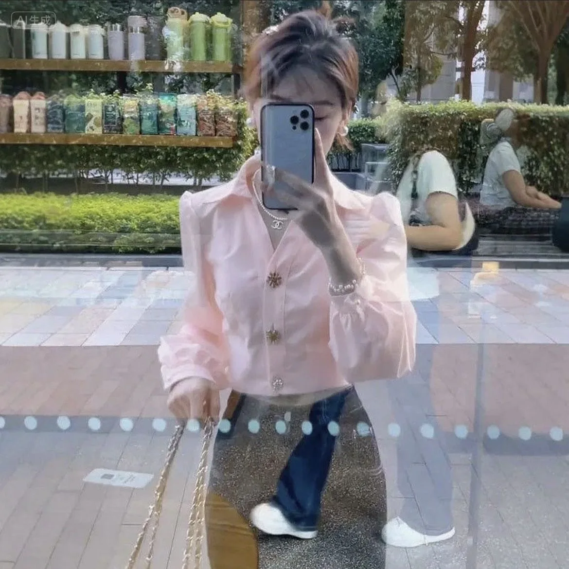 Elegant White Shirt Women's Short Style Beautiful Ageless Unique Fashionable Top Quality Polyester Long Sleeve  Neck
