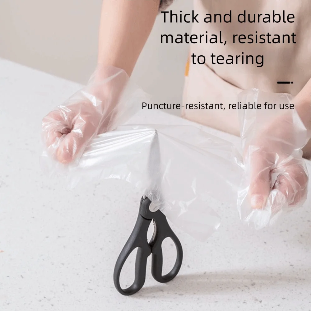 100Pcs Portable Acid Work Safety Disposable Gloves Transparent Food Grade Cleaning Gloves TPE Non-Slip Latex Free Gloves