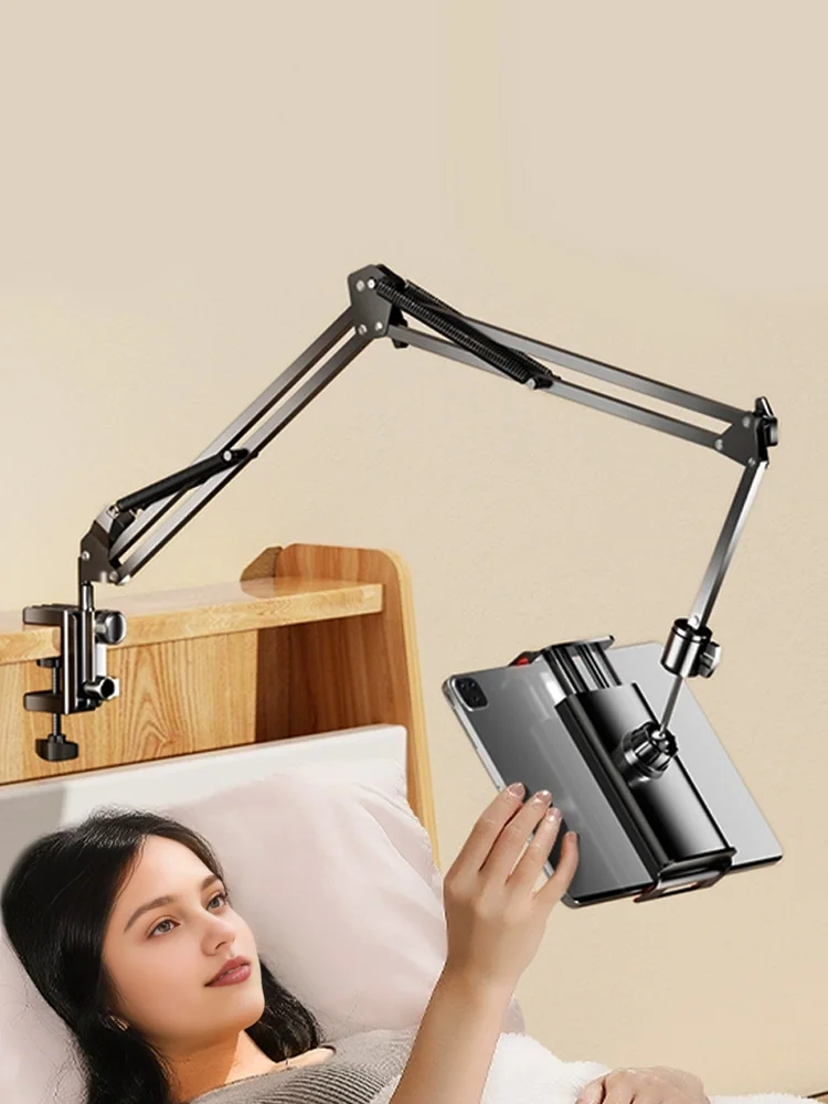 Stojak na tablet 360 °   Obrotowy uchwyt na telefon na biurko z aluminiowym ramieniem do iPad Pro Air Mini 4~11 Xiaomi Lenovo Samsung Tab — zdjęcie 2