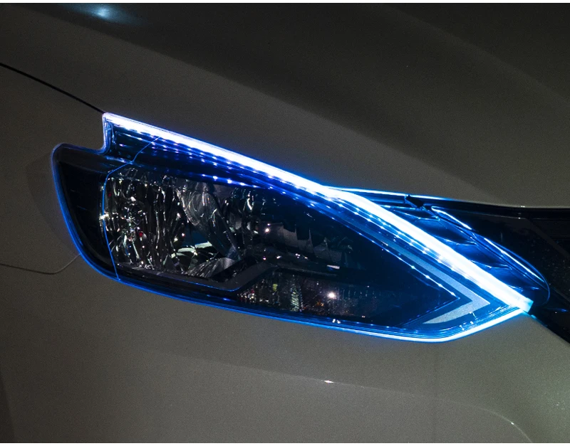 App-gesteuertes DRL Auto-Tagfahrlicht mit Blinker RGB Scan Start Flexibler Symphony Flow LED-Scheinwerferstreifen 12V – Detail 12