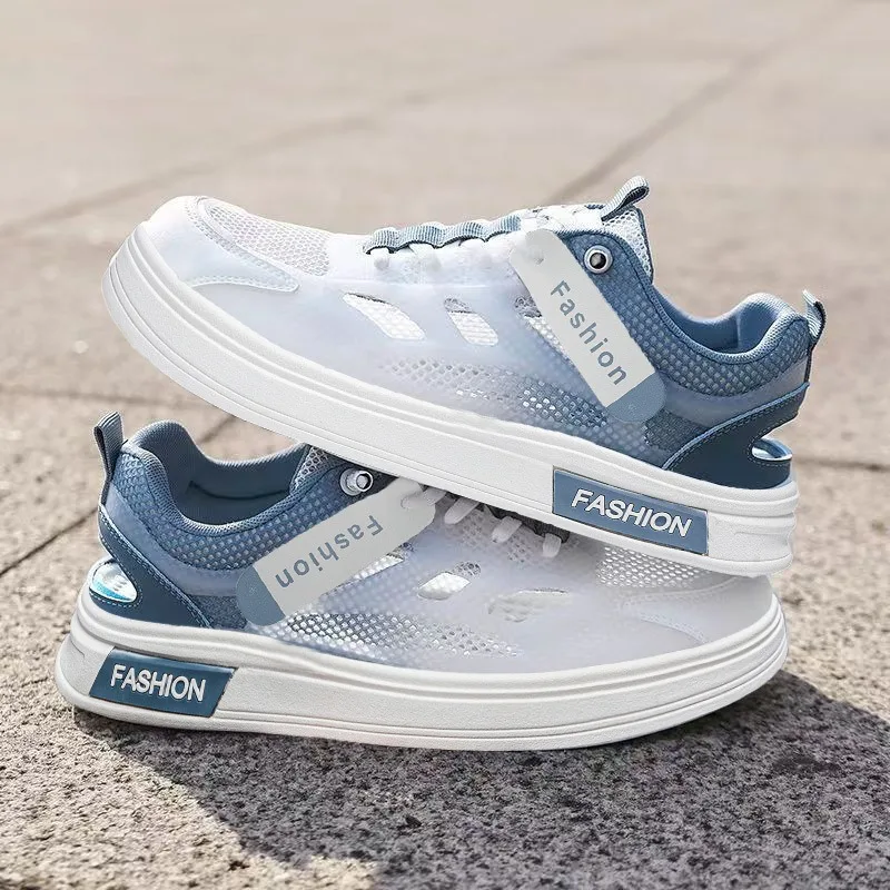 2026 Summer Men's Breathable Mesh Board Shoes Outdoor Wading Casual Slip-on Streetwear Trendy Footwear