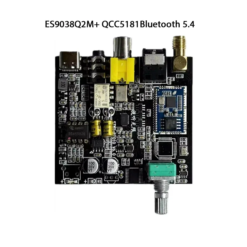 ES9038 DAC Decode QCC5181 Bluetooth 5.4 Wireless Receiving Fiber Coaxial Output 5532 OP AMP Support LDAC/APTX 24bit/96Khz