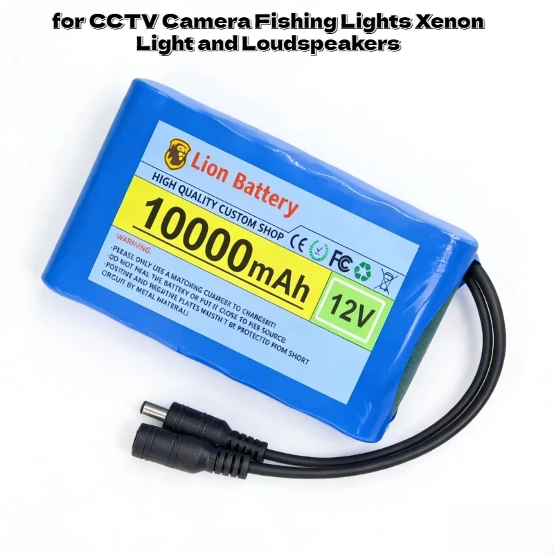 

Rechargeable12V 10000mAh Lithium Battery Pack 12.6V DC High Capacity for CCTV Camera Fishing Lights Xenon Light and Loudspeakers