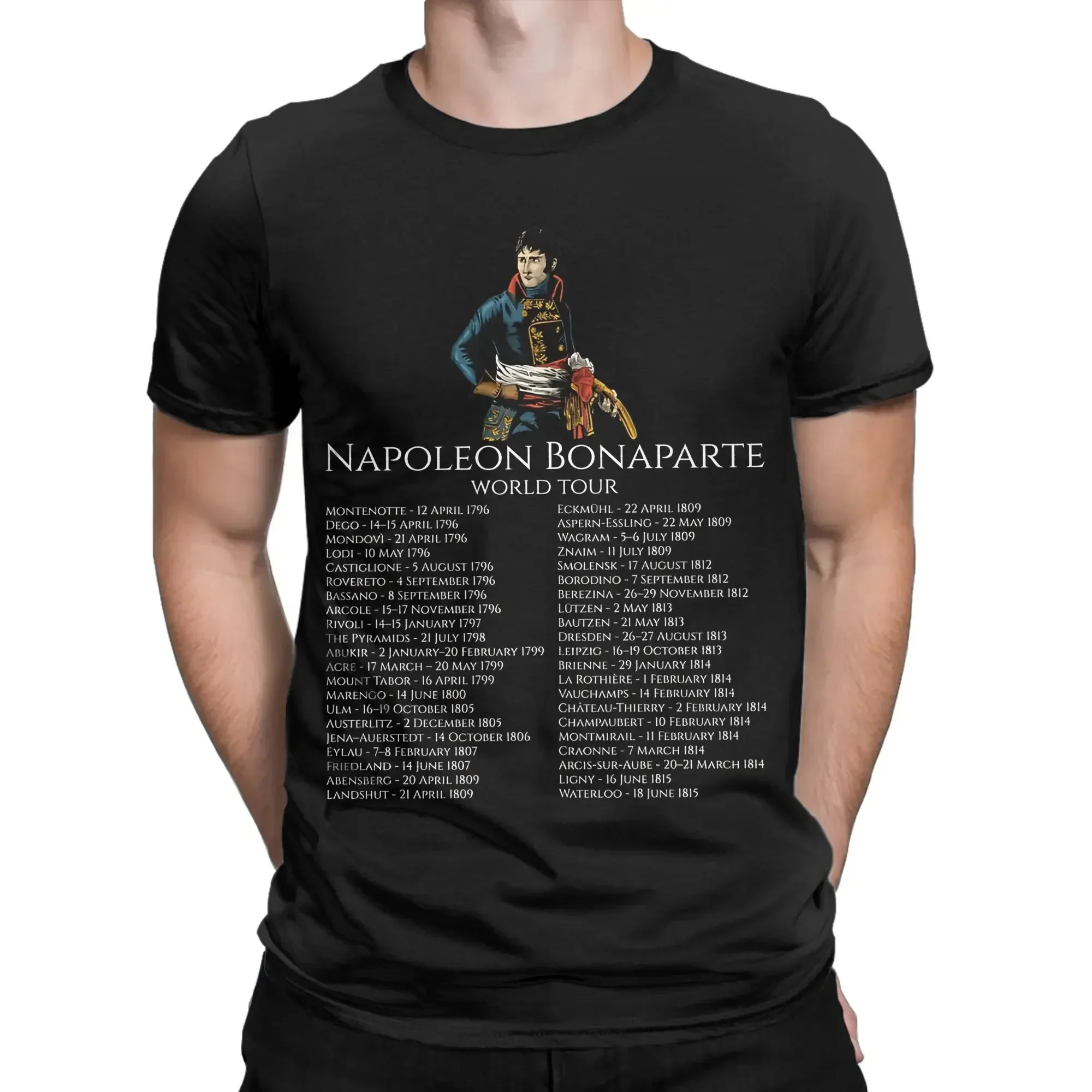Men Napoleon Bonaparte World Tour History T Shirts  100% Cotton Tops Fashion Short Sleeve Round Neck Tees Summer T-Shirt
